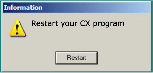 restart alert button